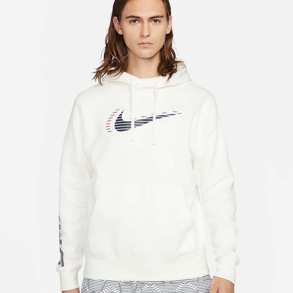 Nike Men's Club USA Hoodie, (Sail) White, Size: XL
